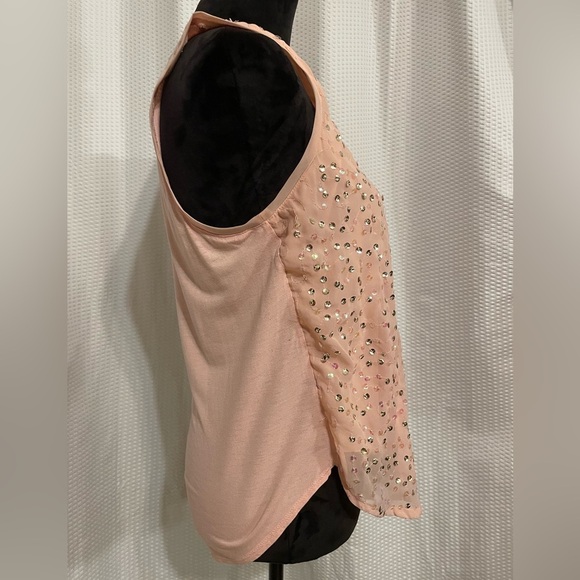 Candies Pink Scoop Neck Sequined Tank Top Size Medium - Picture 5 of 8